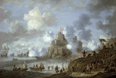 Castello mediterraneo sotto assedio dai turchi da Jan Peeters